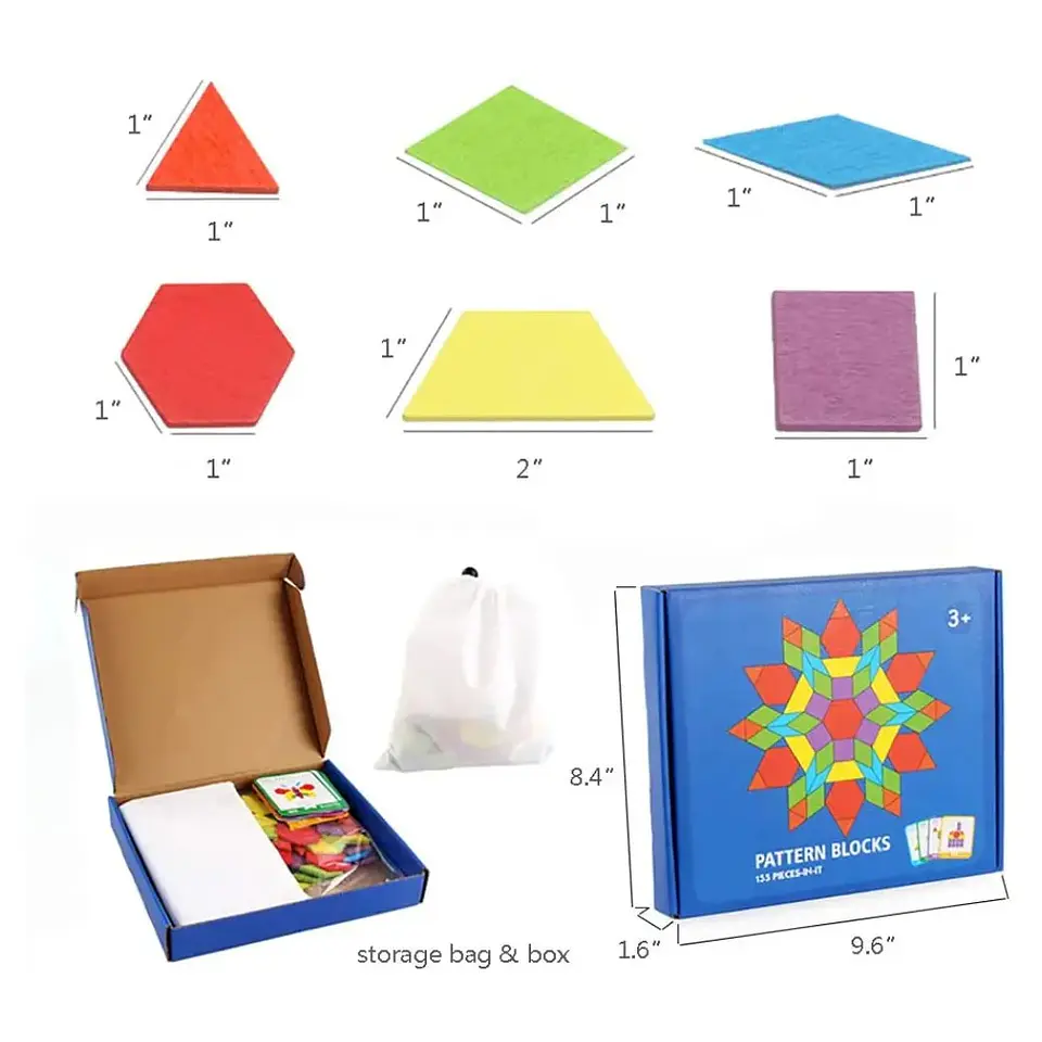 Juguete Didáctico Rompecabezas Tangram Madera 155 pcs 3