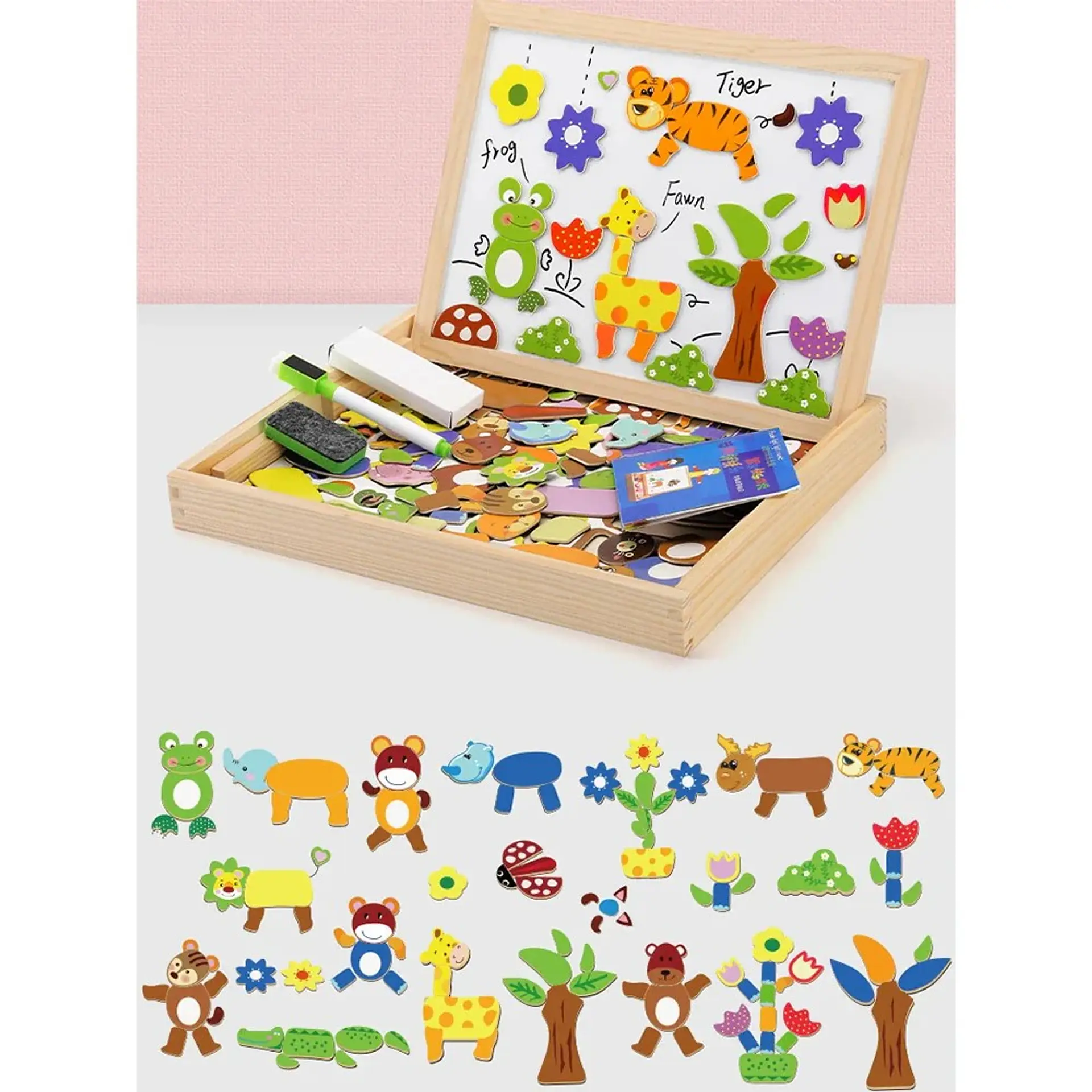Juguete Pizarra Magnética 2 en 1 Didáctico Madera 109 pcs 5