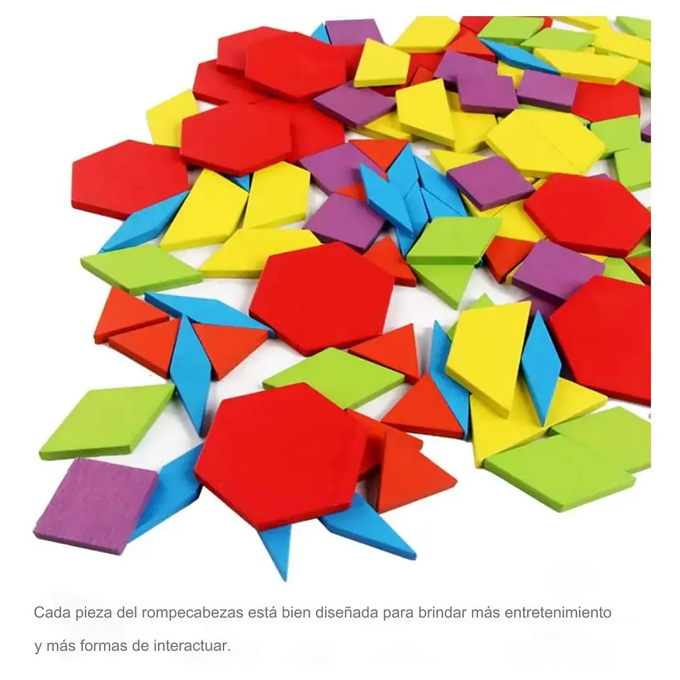Juguete Didáctico Rompecabezas Tangram Madera 155 pcs 5
