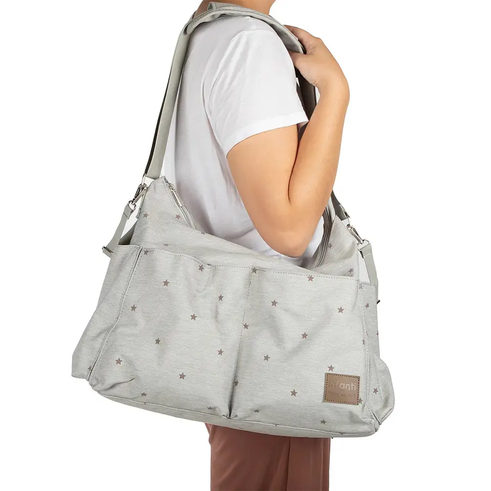 Bolso Tote Capri Maternal Pañalero Estrellas Infanti 5