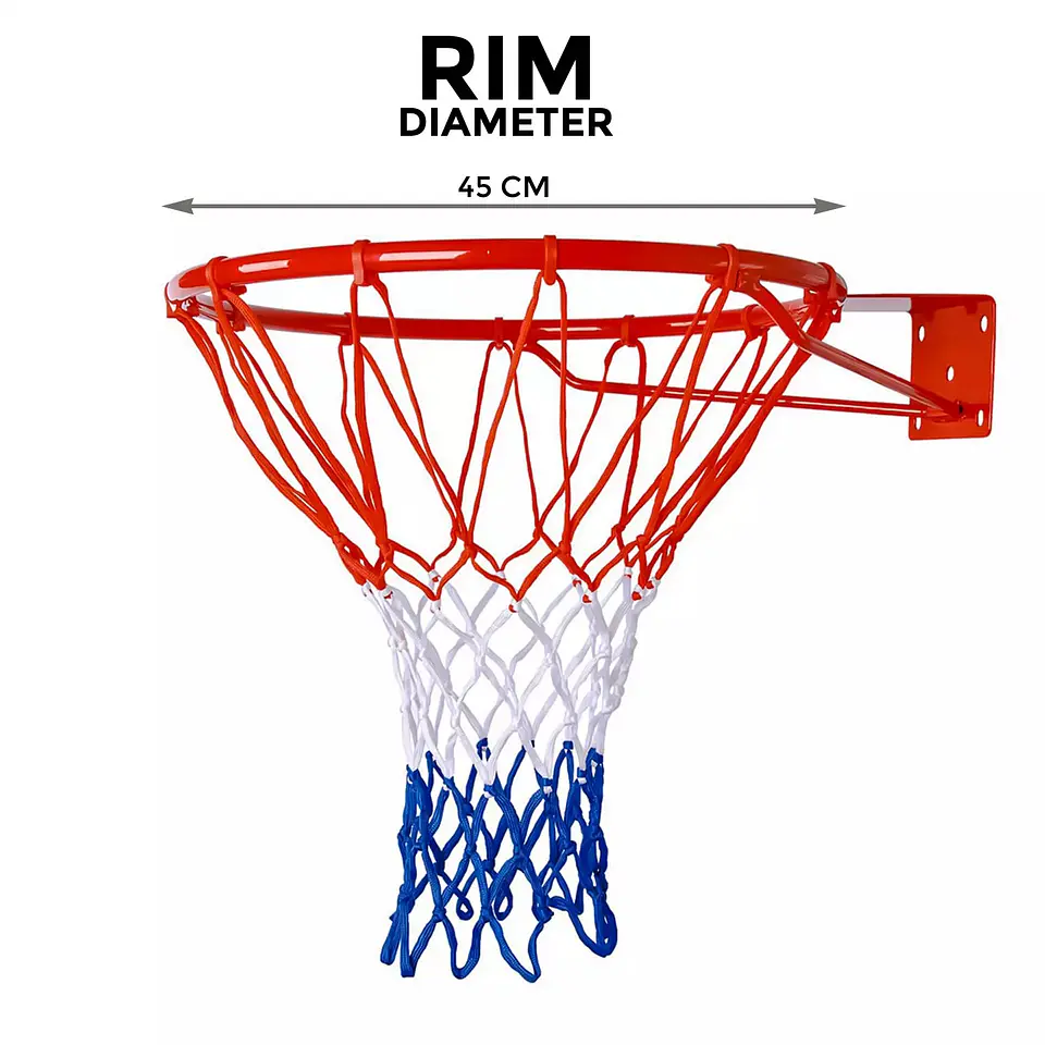 Aro de Basquetbol 45 cm Metálico con Malla y Pernos 3