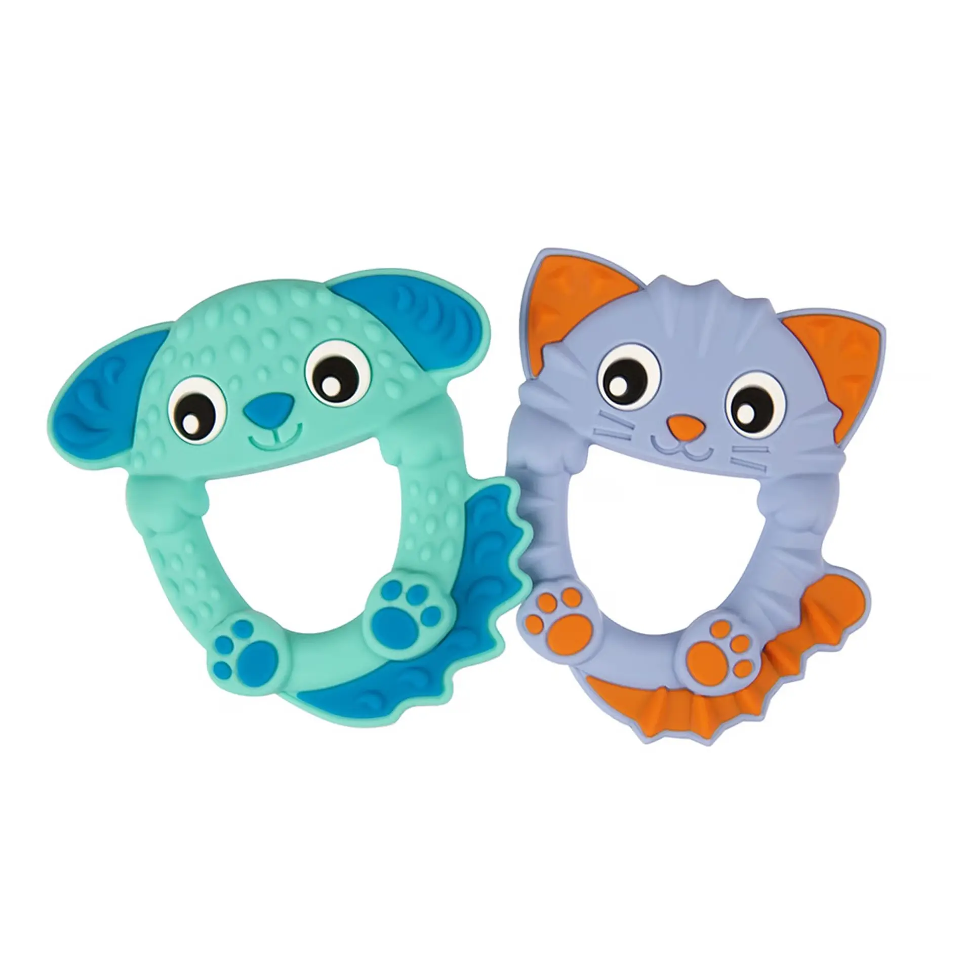 Pack 2 Mordedores Silicona Animales 3m+ Playgro 1