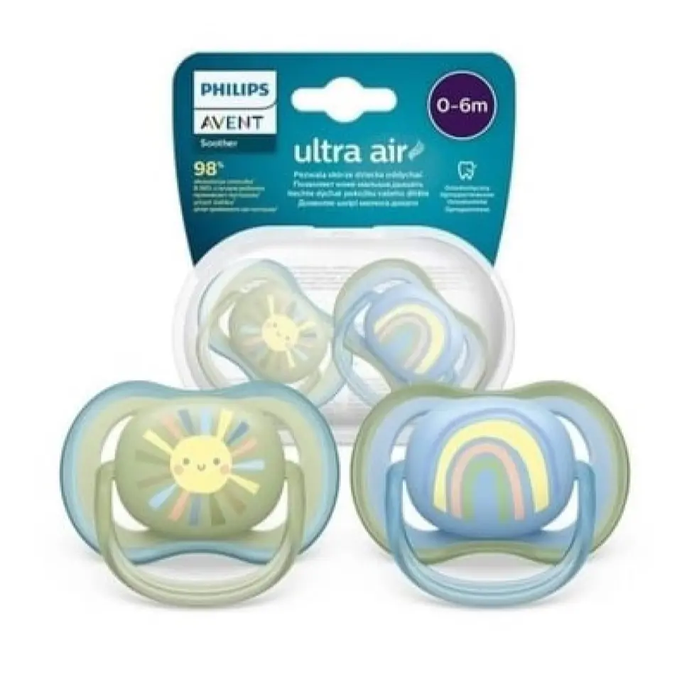 2 Chupetes Avent Ultra Air 0-6m SCF085/58 3