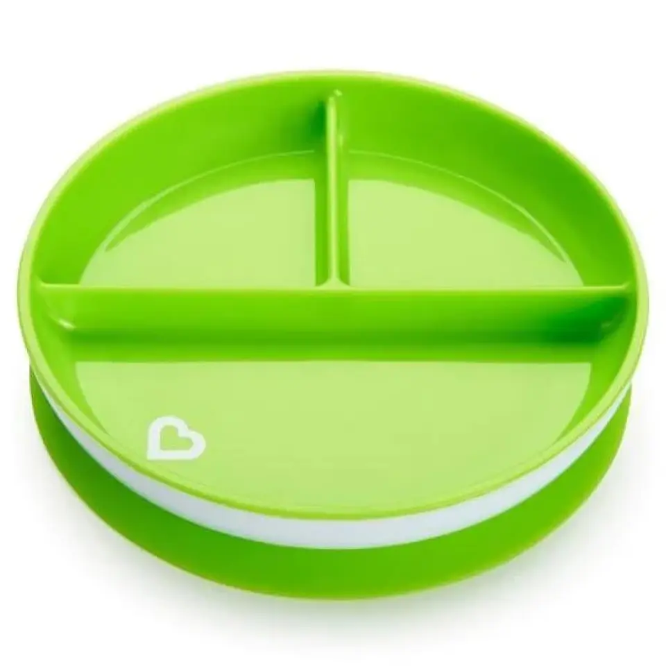 Plato Bebè con succión y División Stay Put Munchkin Verde 2