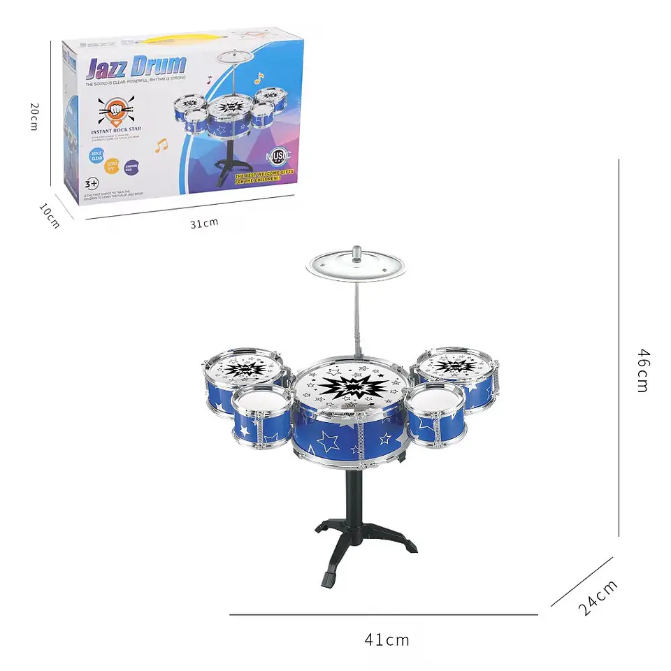 Mini Batería Musical de Juguete 7 Piezas Para Niños 2