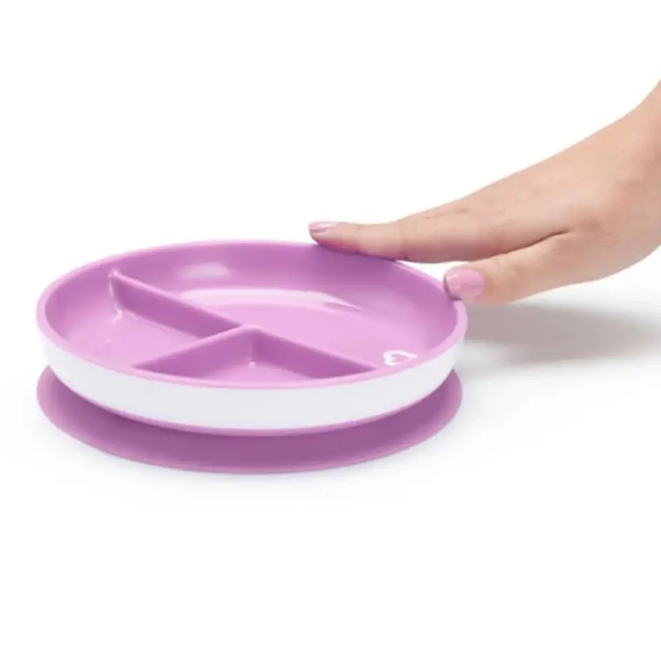 Plato Bebè con succión y División Stay Put Munchkin Morado 2