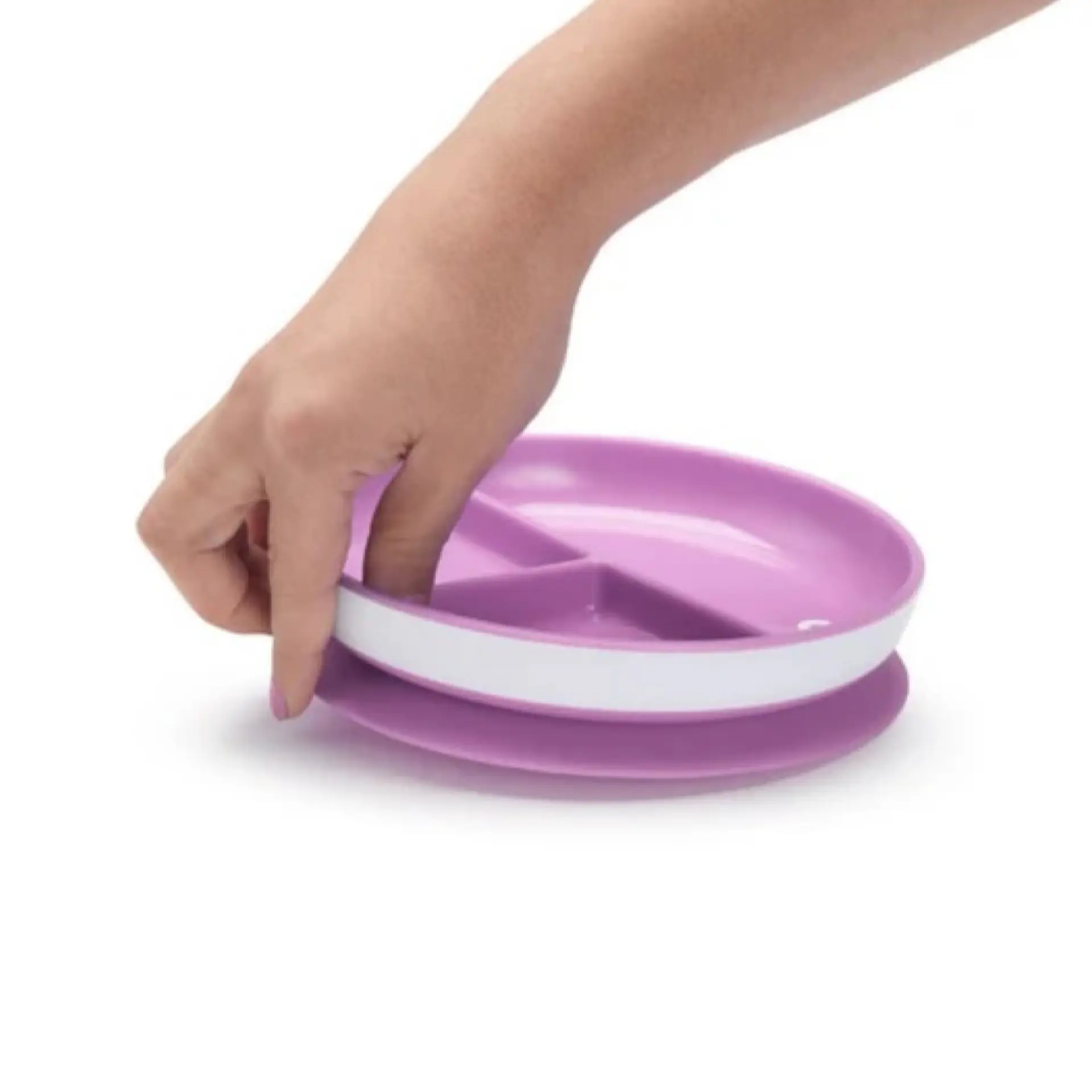 Plato Bebè con succión y División Stay Put Munchkin Morado 3