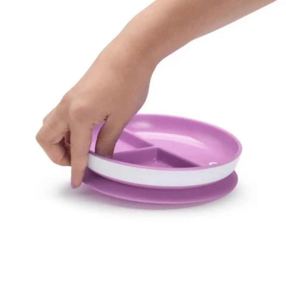 Plato Bebè con succión y División Stay Put Munchkin Morado 3