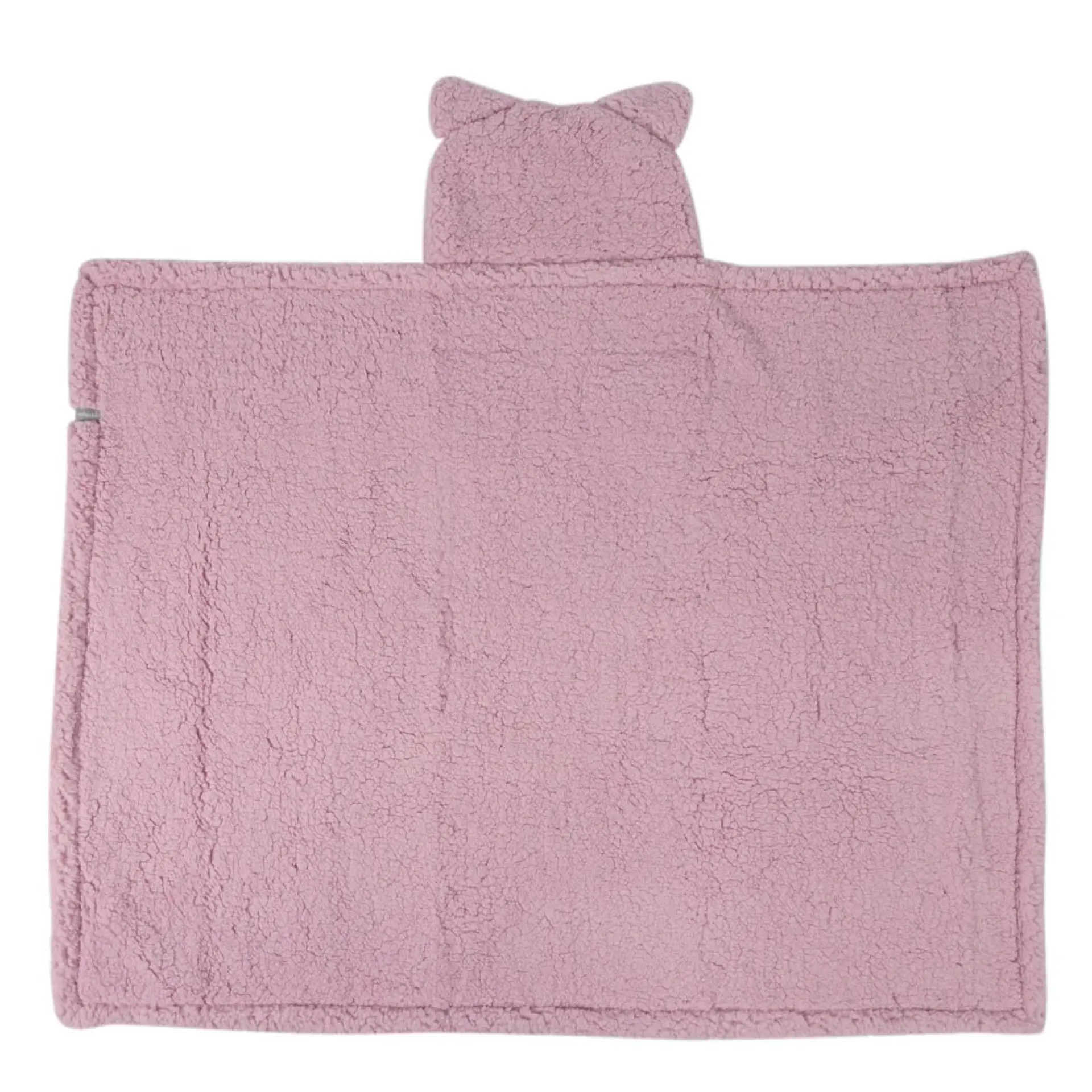 Frazada Poncho Manta Con Capucha Sherpa Infanti Rosa 4