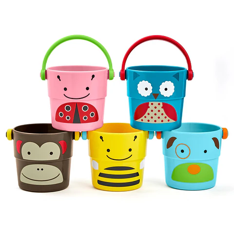 Juguete Agua Baldes Cubetas Zoo Skip Hop Para Apilar