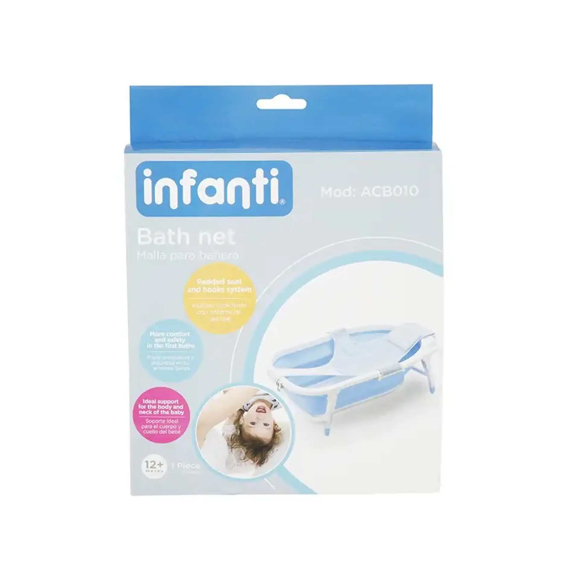 Hamaca Malla Para Bañera Infanti Bubbles Celeste 2