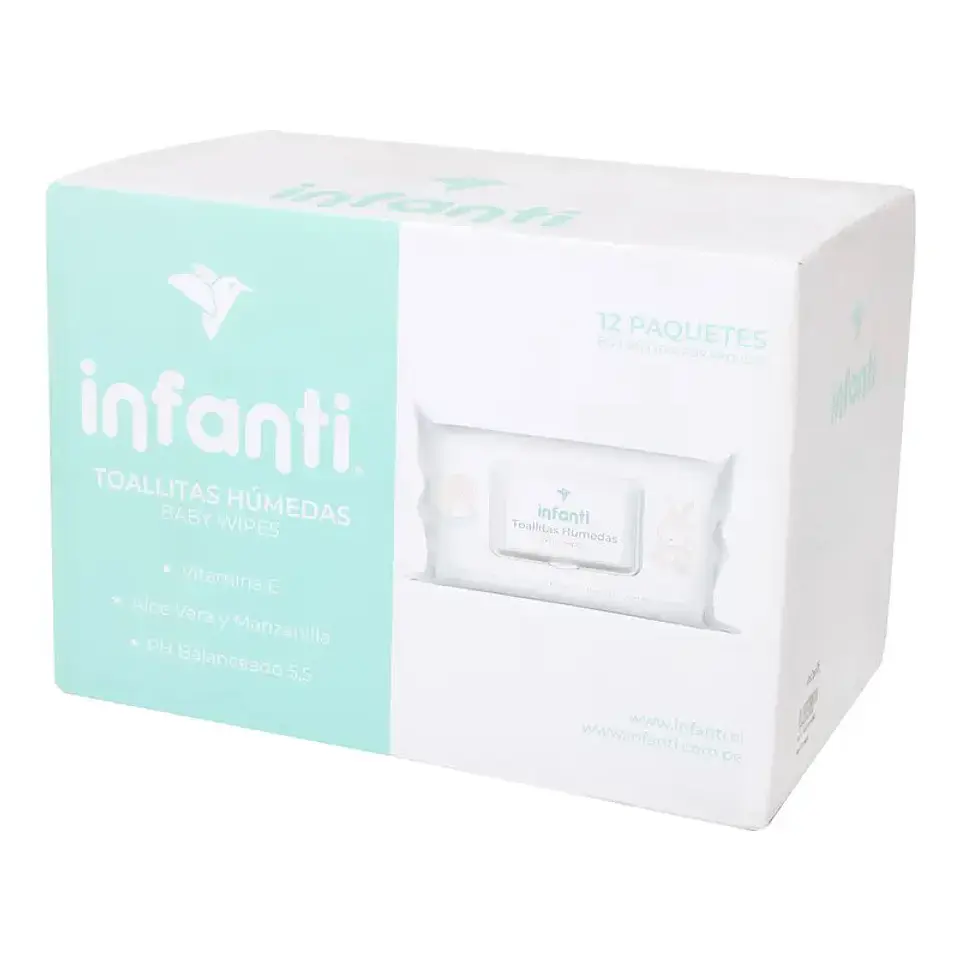Pack 12 Paquetes de Toallitas Húmedas Baby Wipes Caja 3