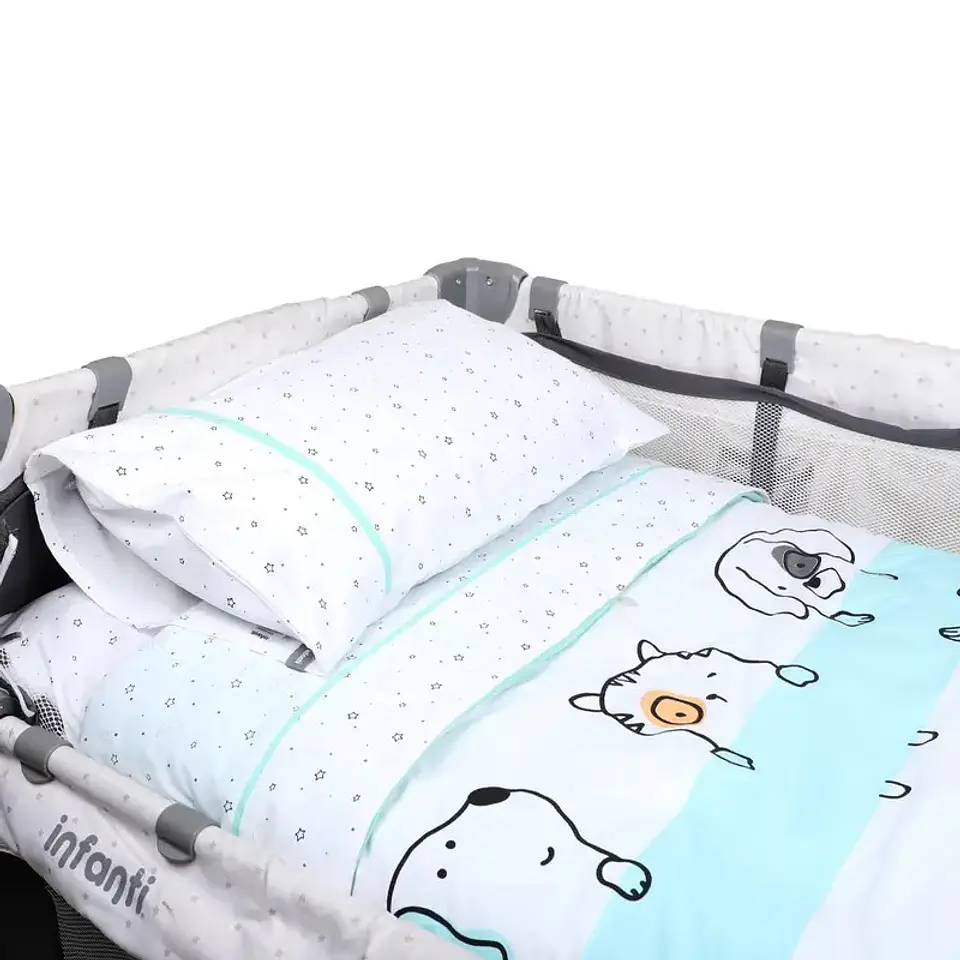 Set De Cuna Infanti Colecho Sábanas Más Cobertor Y Funda Pets 3