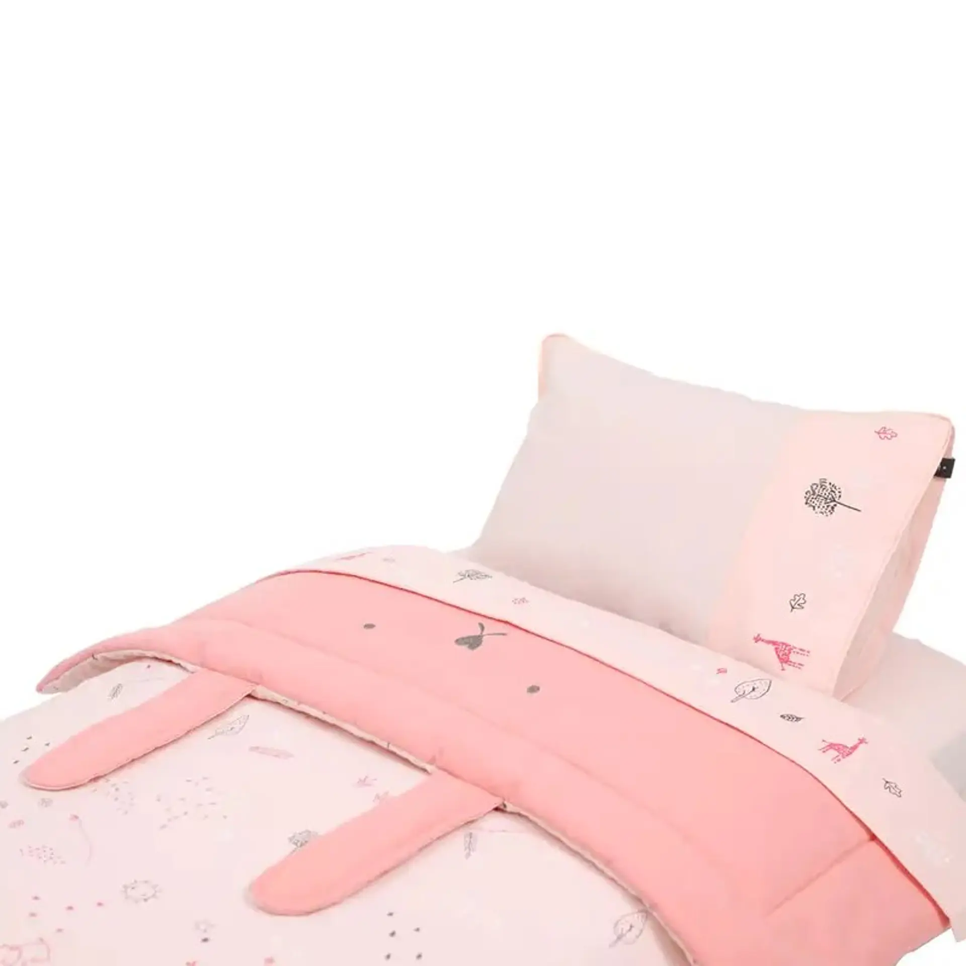 Set De Cuna Infanti Colecho Sábanas Más Cobertor Y Funda Rosado 2