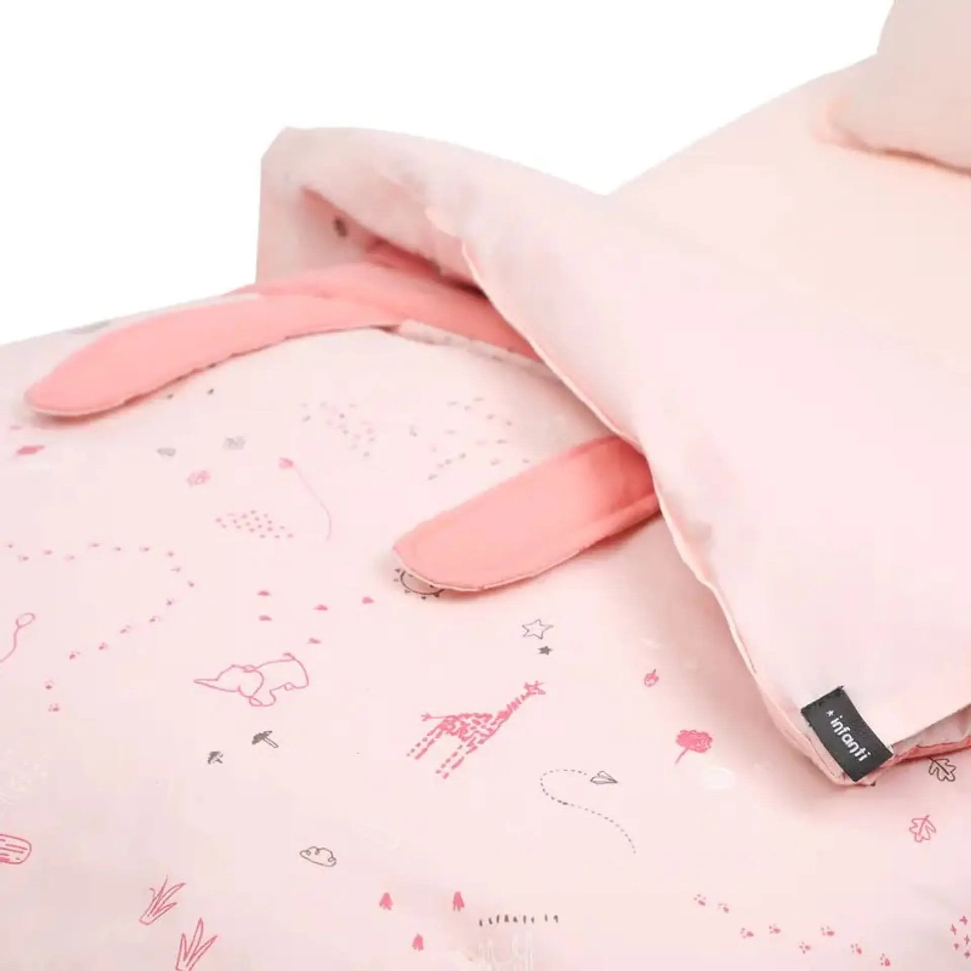 Set De Cuna Infanti Colecho Sábanas Más Cobertor Y Funda Rosado 4