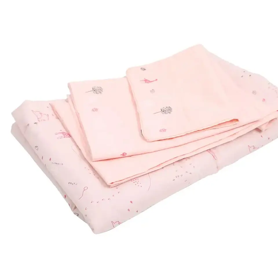 Set De Cuna Infanti Colecho Sábanas Más Cobertor Y Funda Rosado 5