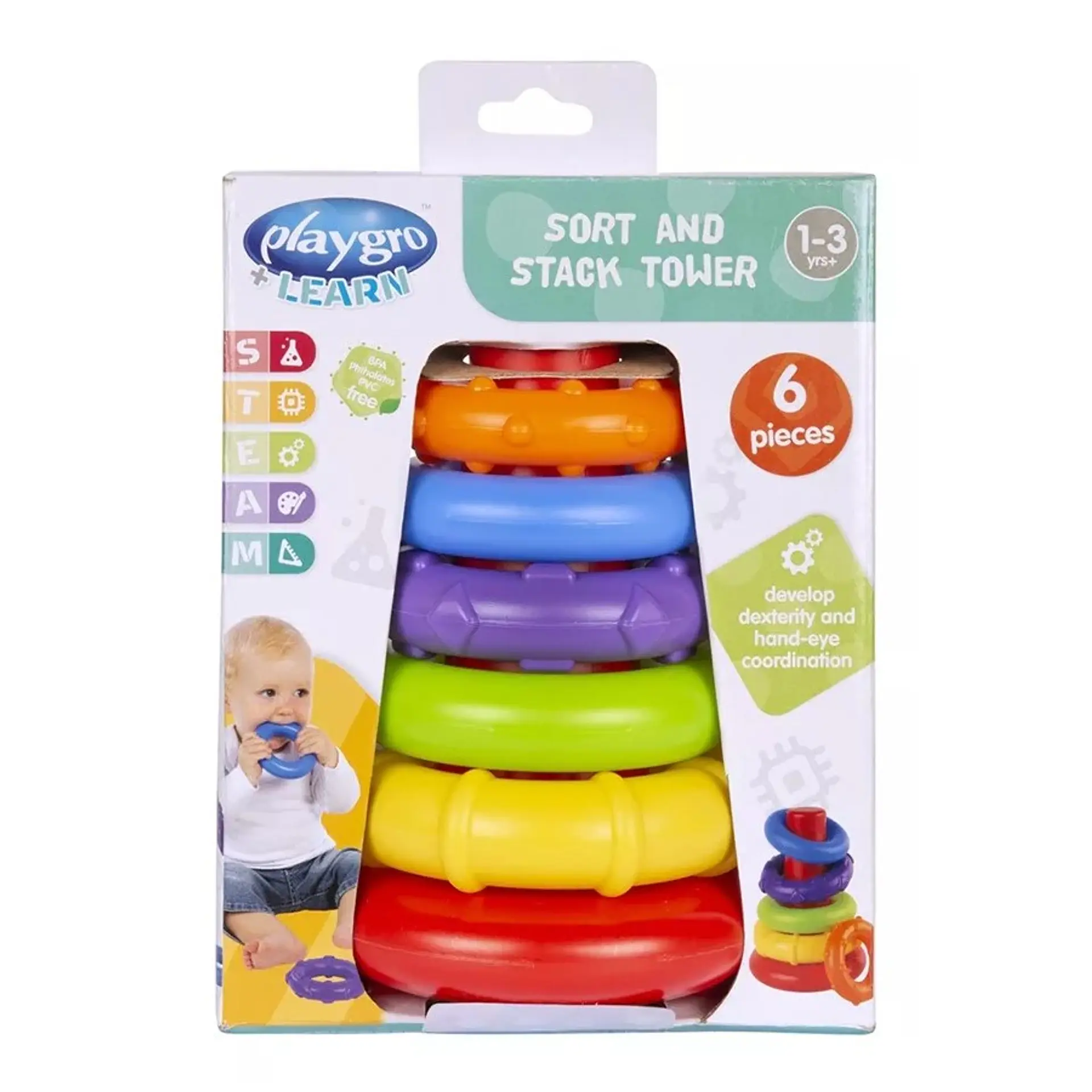 Argollas De Encaje Torre de Apilar y Ordenar Playgro 6
