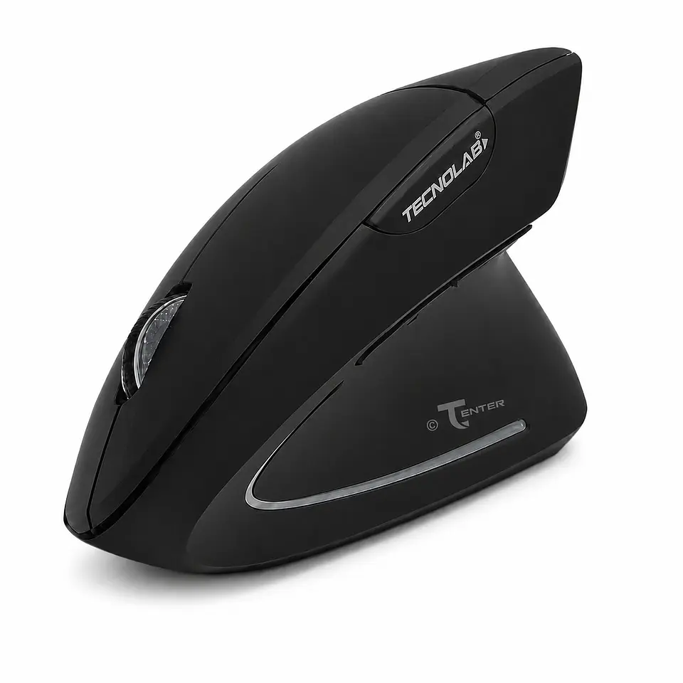 Mouse Vertical Tecnolab ErgoClick TL128 Dual BT 2.4GHz USB-C 1