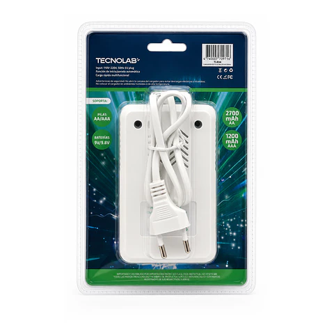 Cargador De Pilas Multifuncional Tecnolab TL834 + 4 Pilas