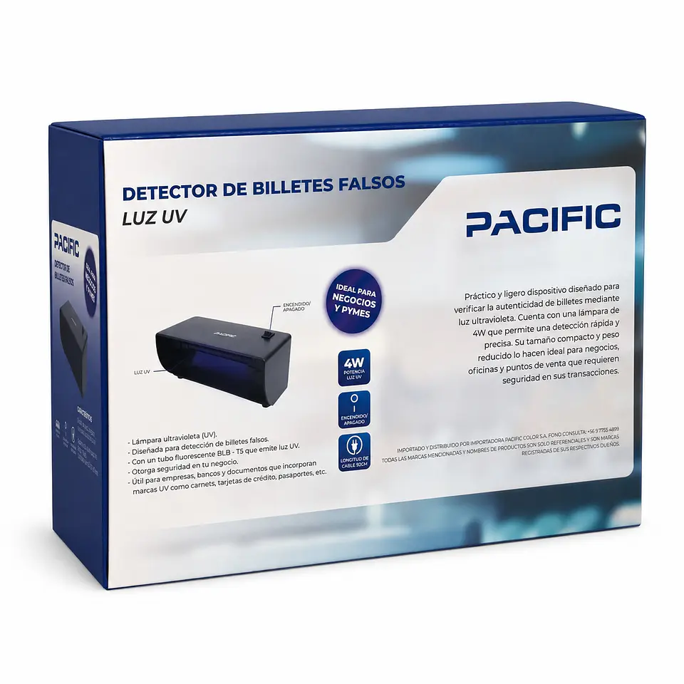 Detector de Billetes Falsos Luz UV 4W Pacific PAC-01-051 5