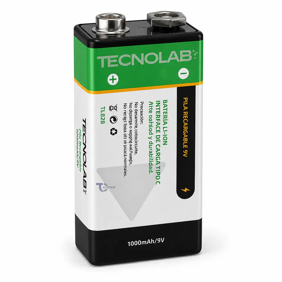 Pila Recargable 9V 1000mAh USB-C Tecnolab TL-828 3