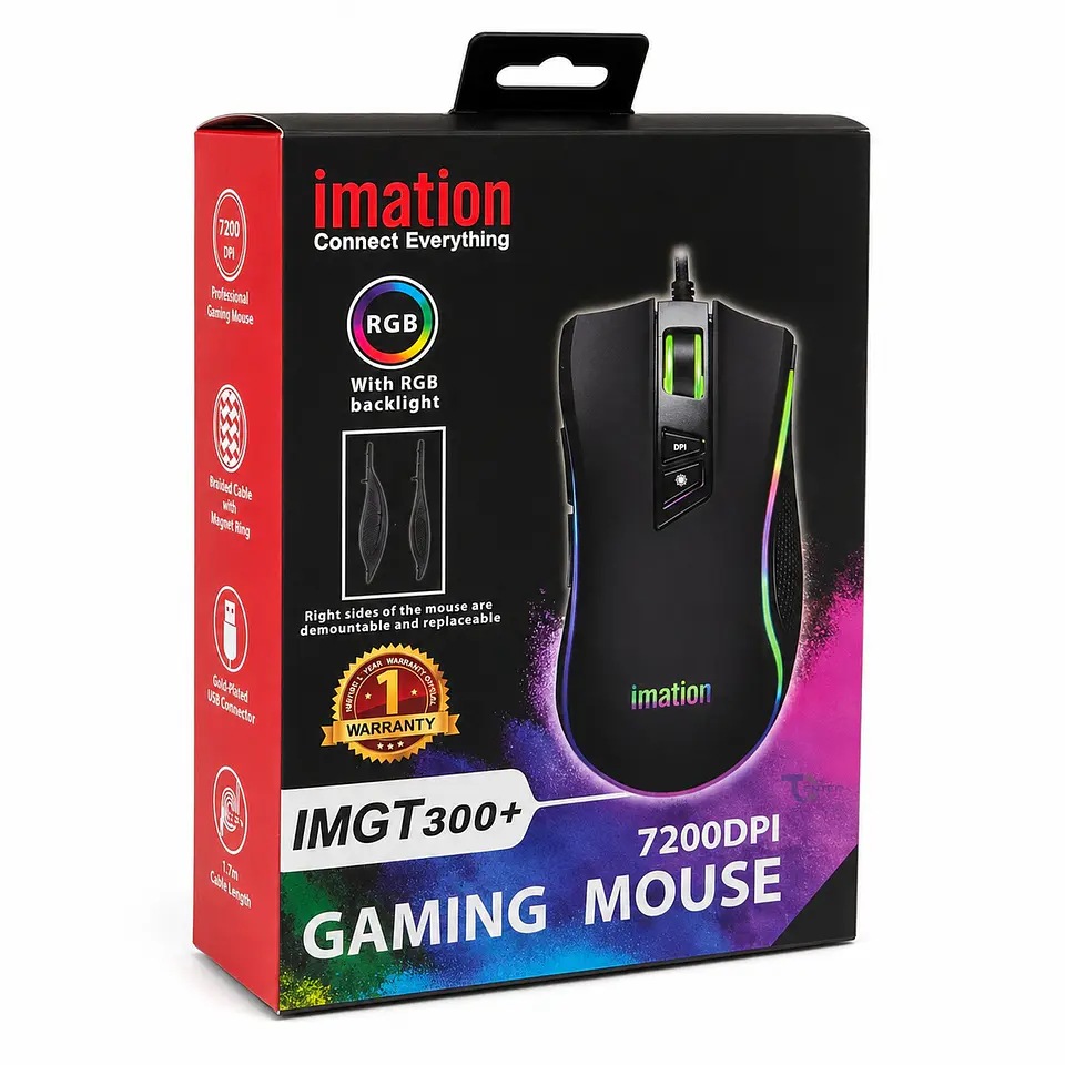 Mouse Gamer Imation IMGT300+ RGB 7200 DPI 4