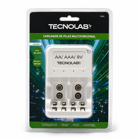 Cargador Pilas Tecnolab TL833 AA AAA 9V