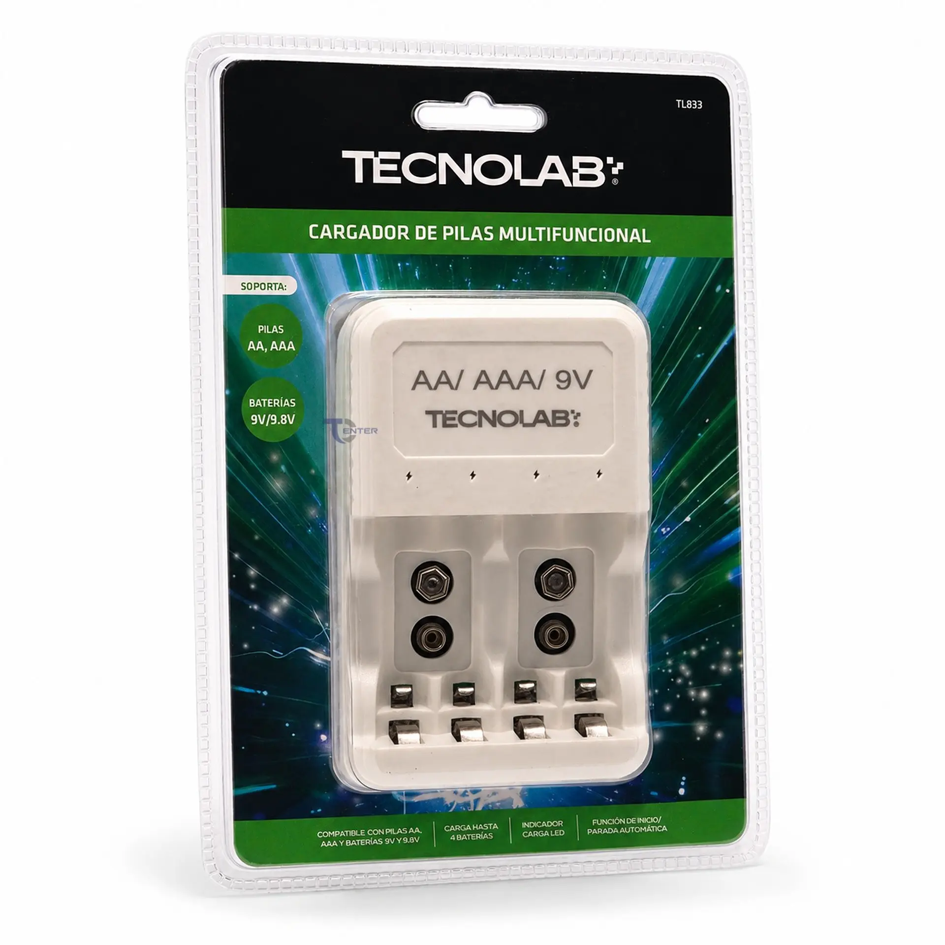 Cargador Pilas Tecnolab TL833 AA AAA 9V 7