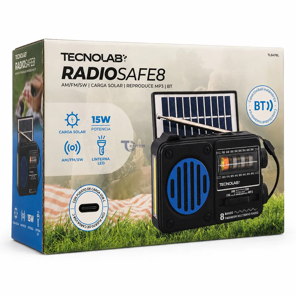 Radio Solar Bluetooth 8 Bandas Tecnolab TL847BL 7