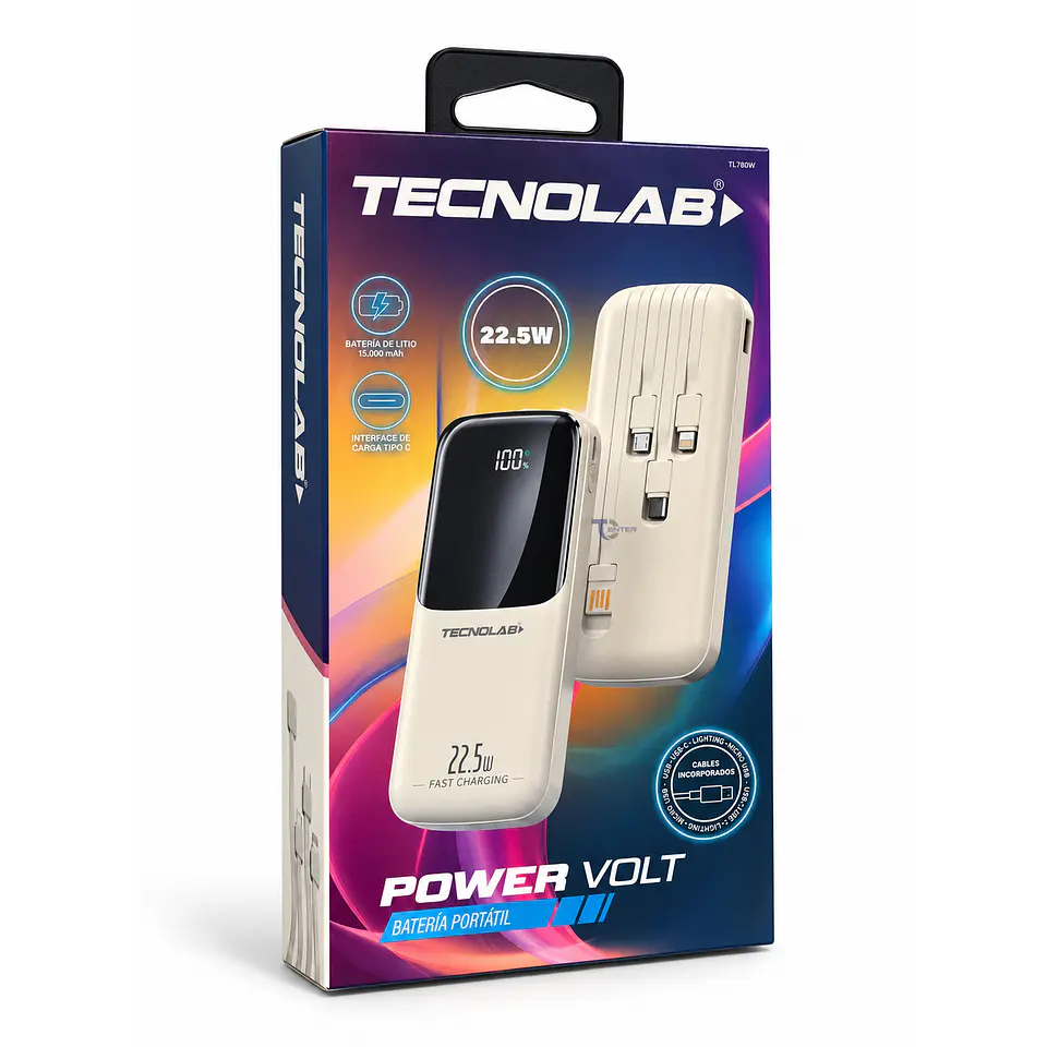 Power Bank Tecnolab TL780W 15.000 mAh 22,5 W Blanco 6