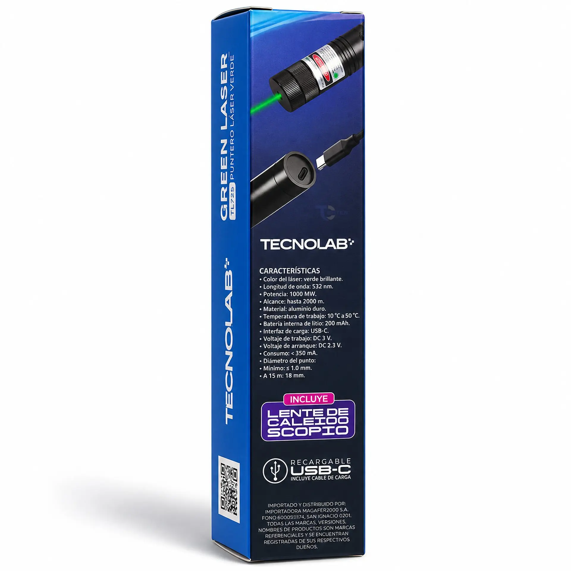 Puntero Láser Verde Recargable USB-C Tecnolab TL-725 6
