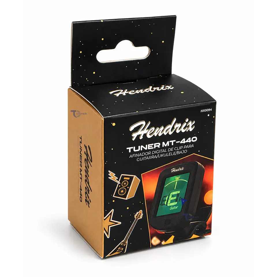 Afinador Cromático de Clip Hendrix HX0094 para Guitarra 6