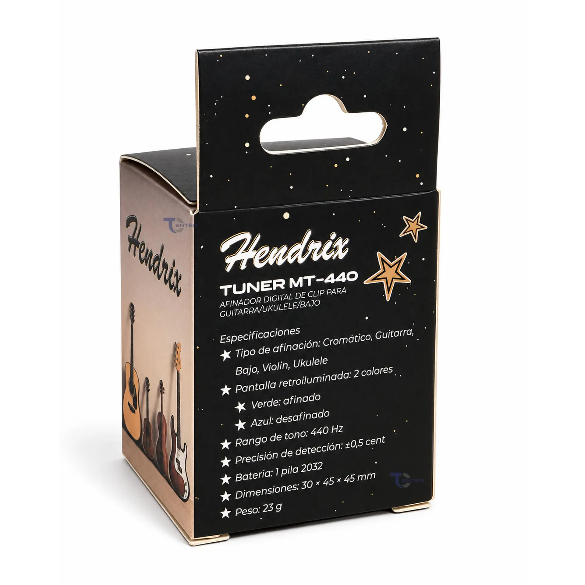 Afinador Cromático de Clip Hendrix HX0094 para Guitarra 7