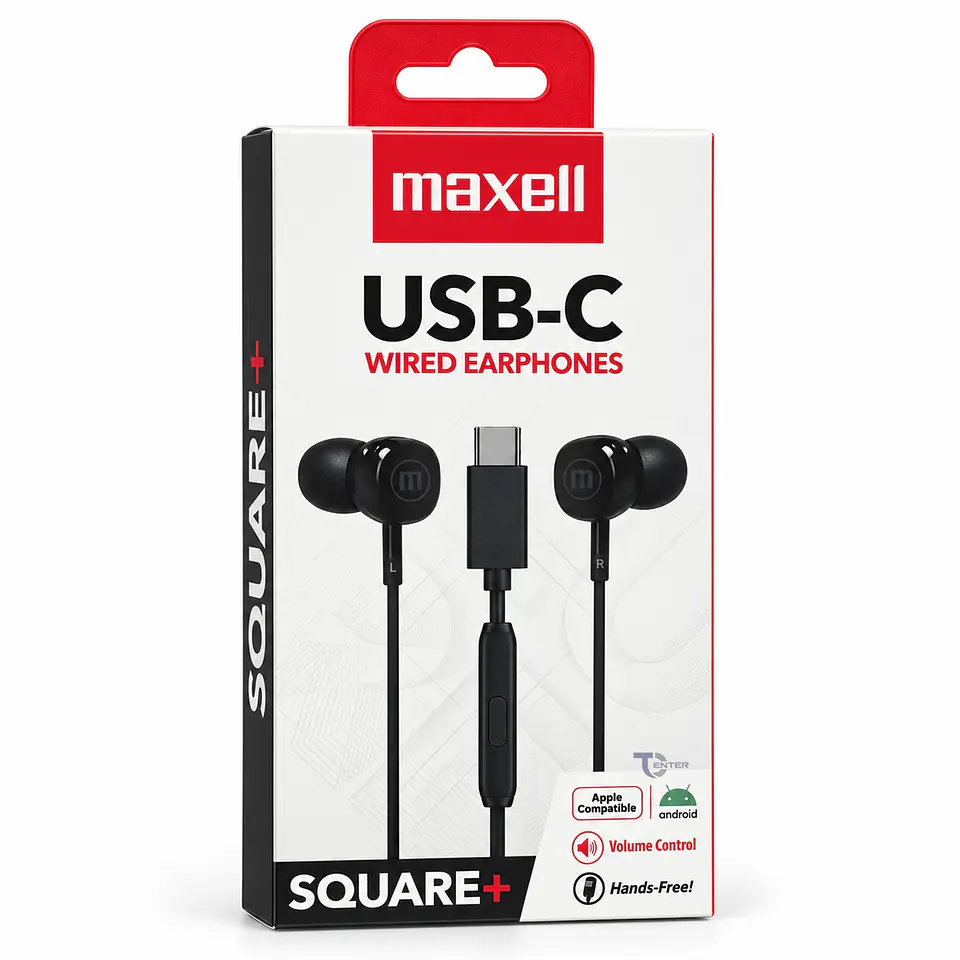 Audífonos USB-C Maxell Square+ ED-USBC Negro 2