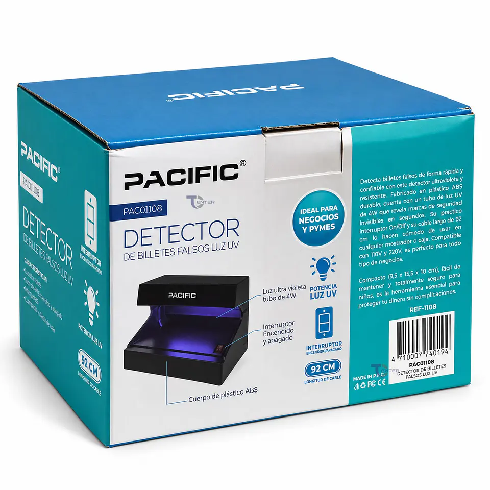 Detector de Billetes Falsos UV 4W Pacific PAC01108 6
