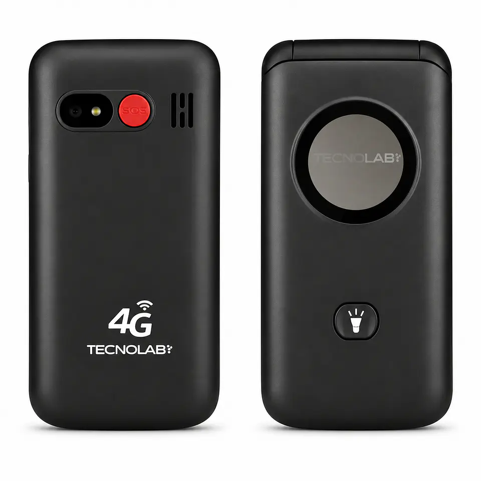 Celular Adulto Mayor 4G Flip Tecnolab TL886BK Negro 3
