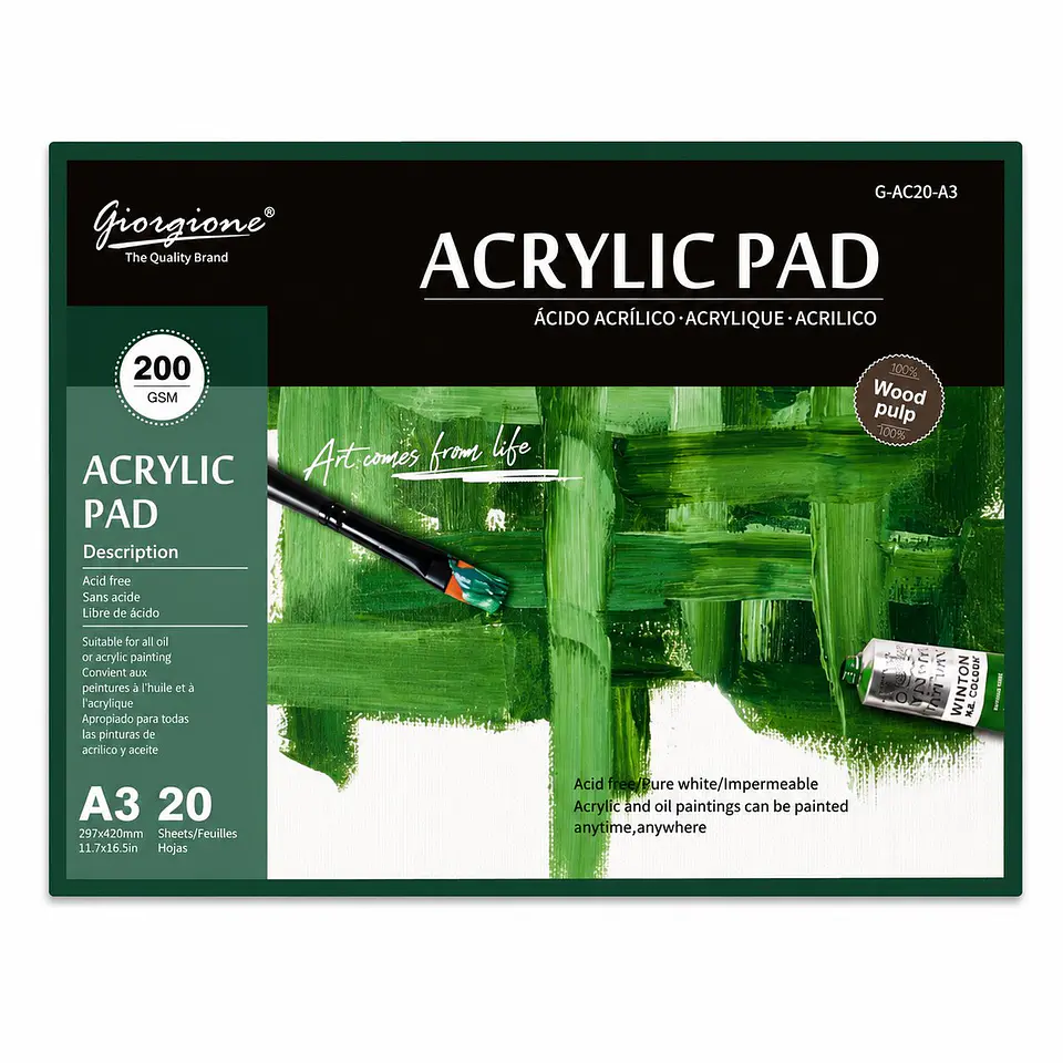 Block Acrílico Giorgione G-AC20 A3 200 g · 20 Hojas 1
