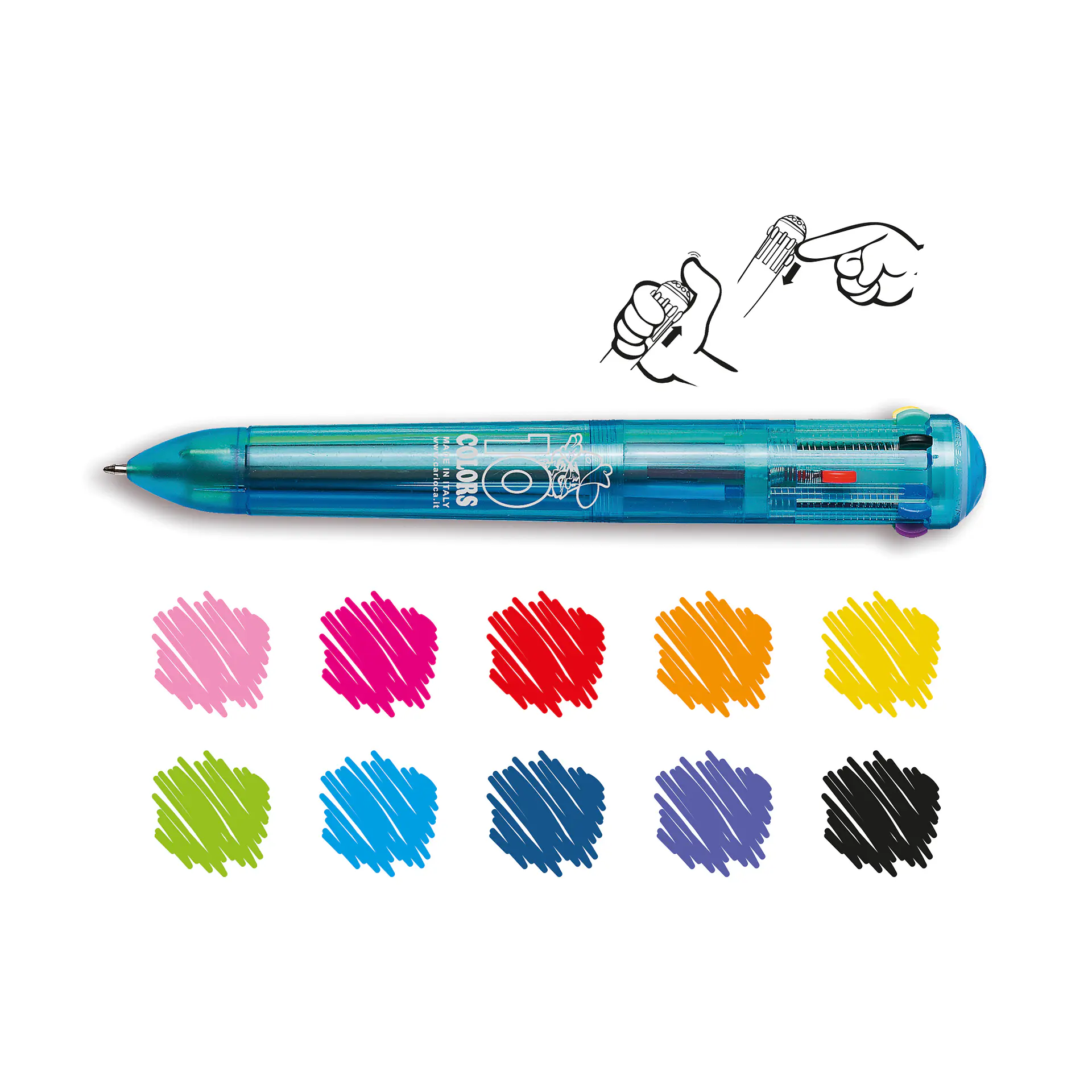 Bolígrafo Carioca 10 Colores en Un Solo Cuerpo 1