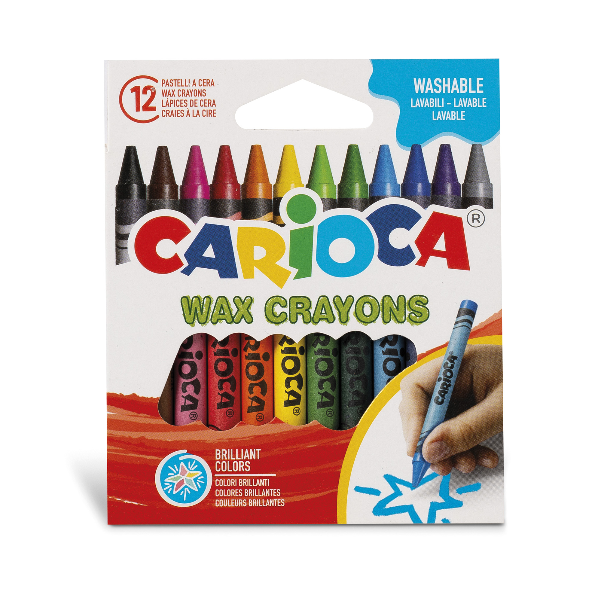 Crayones Carioca Plastello 12 Unidades Colores Lavables - PS