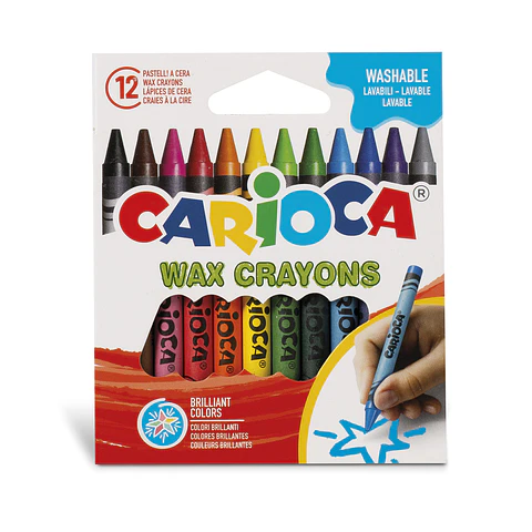 Crayones de Cera Carioca 12 Unidades Lavables