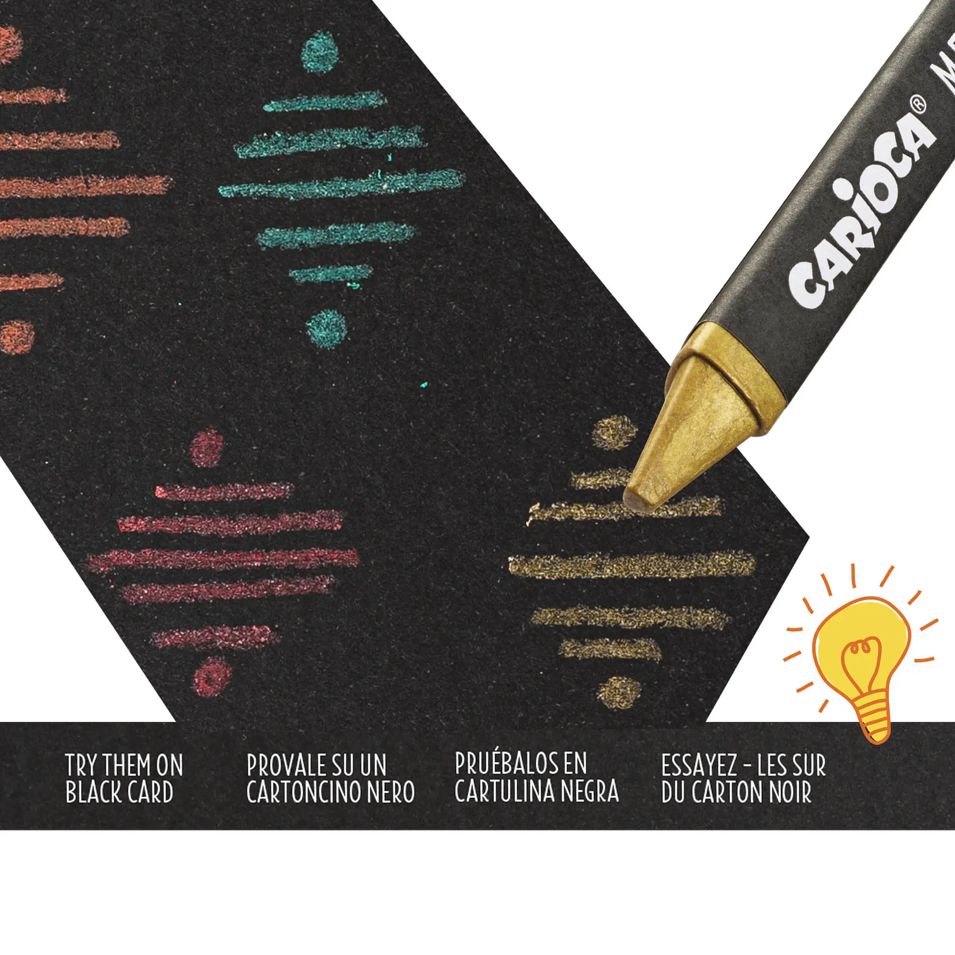 Crayones Metálicos Carioca 8 Unidades para Fondos Oscuros 3