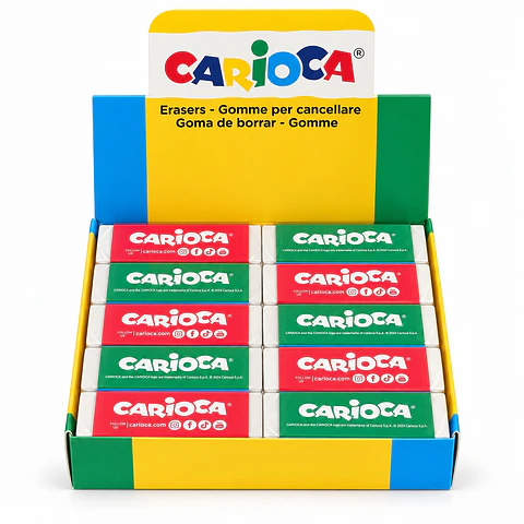 Expositor 20 Gomas de Borrar Rectangulares Carioca