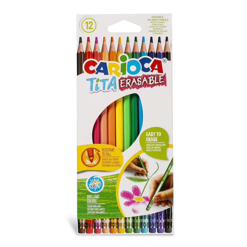 Lápices de Colores Borrables Carioca Tita 12 Unidades 1