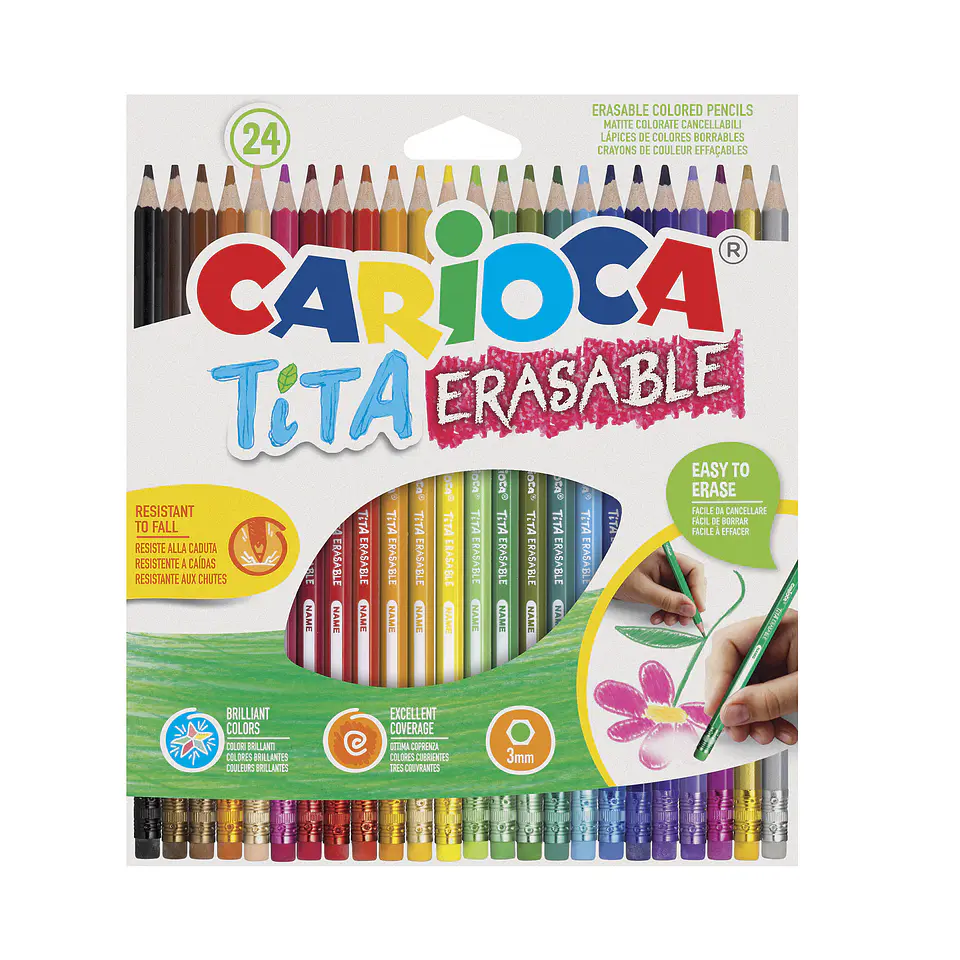 Lápices de Colores Borrables Carioca Tita 24 Unidades 1