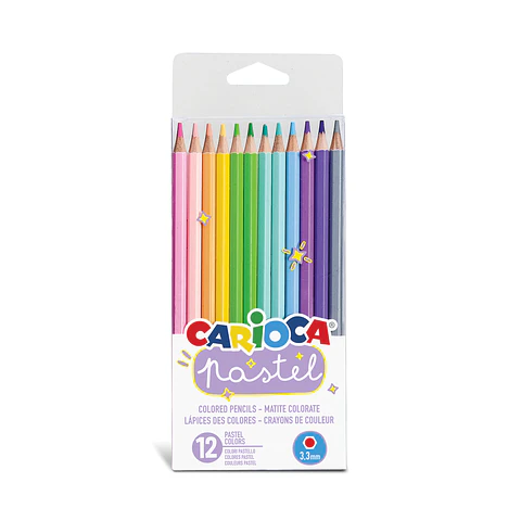 Lápices de Colores Pastel Carioca 12 Unidades