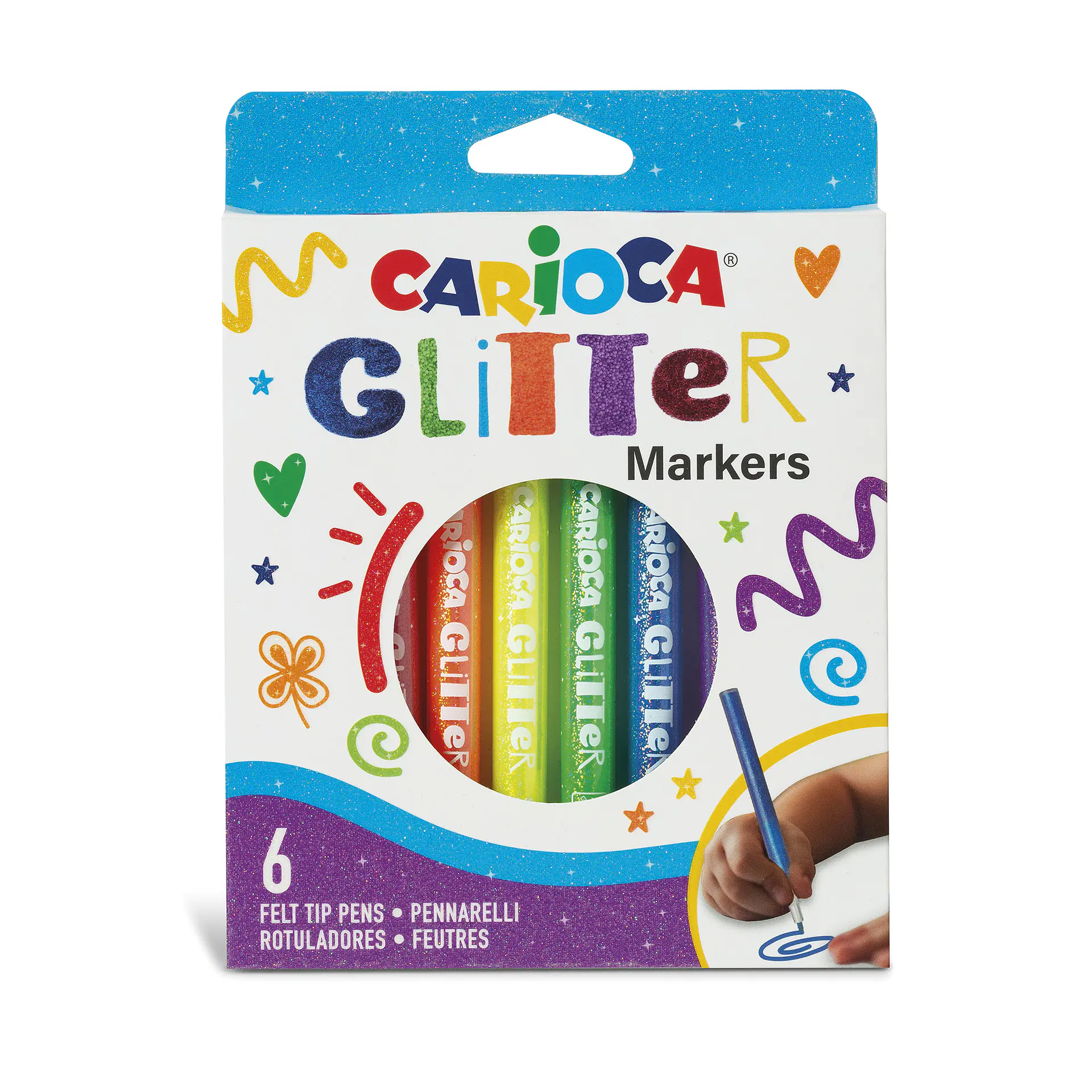 Marcadores con Glitter Carioca 6 Unidades 1