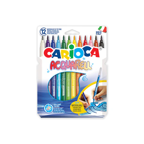 Plumones Acuarelables Carioca Acquarell 12 Unidades