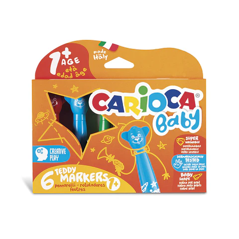 Plumones Carioca Baby Teddy 6 Unidades desde 1 Año