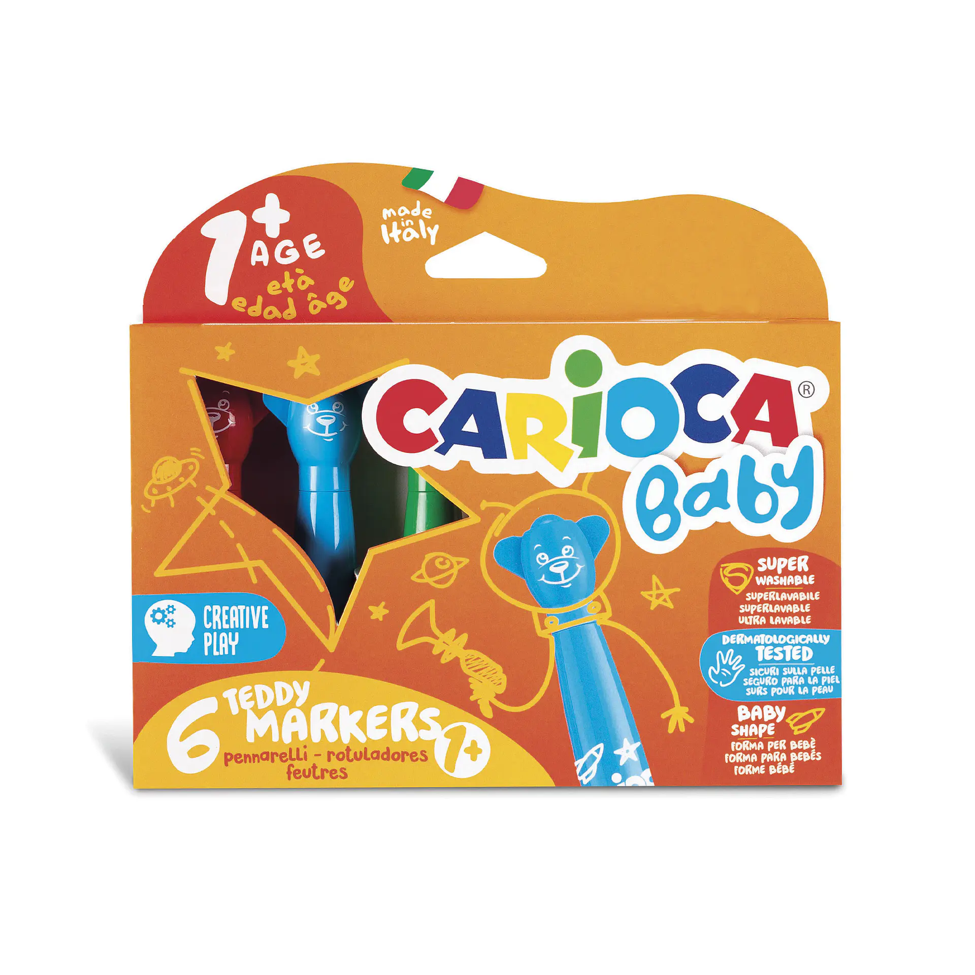 Plumones Carioca Baby Teddy 6 Unidades desde 1 Año 1