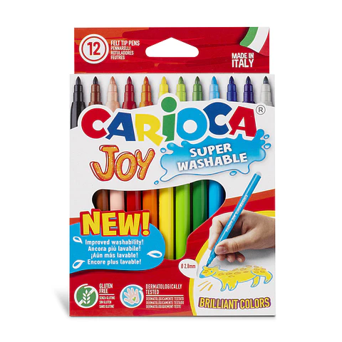 Plumones Carioca Joy 12 Unidades Súper Lavables